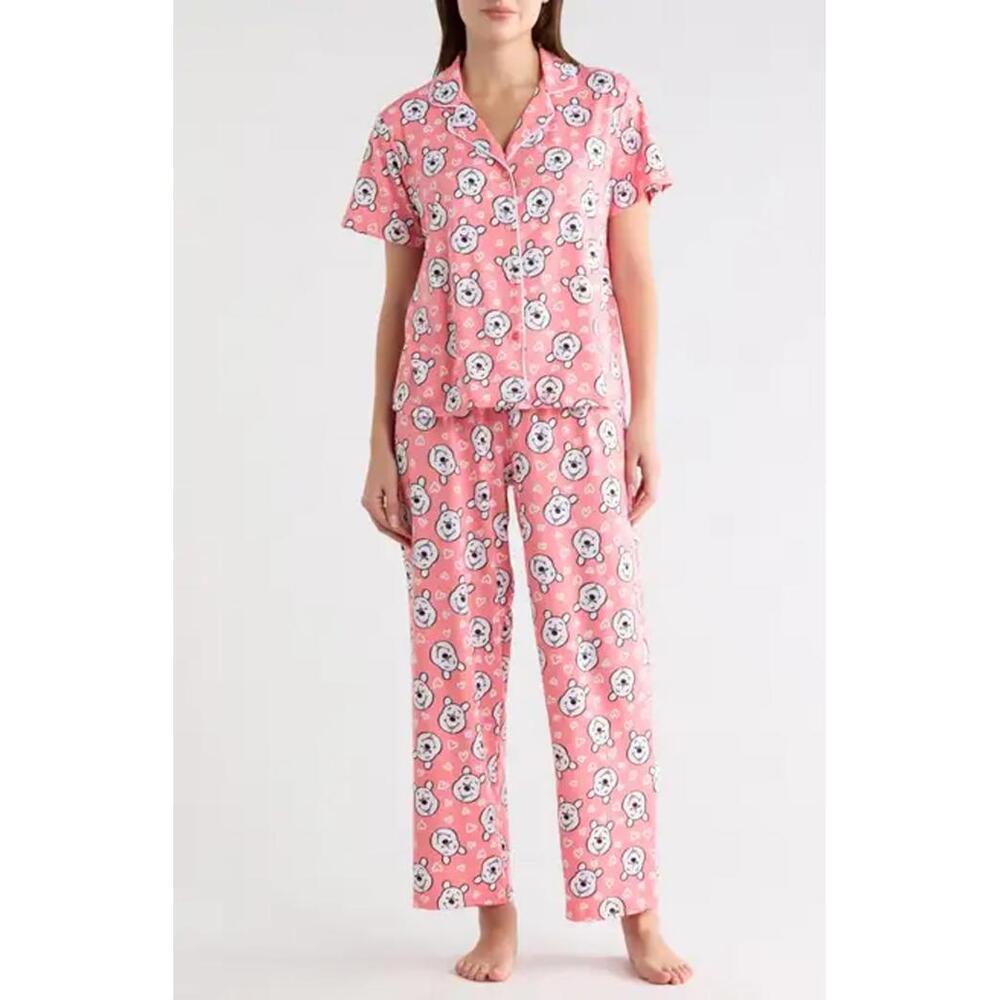 NWT! Disney Winnie the Pooh Pink Pajama Set Size Medium